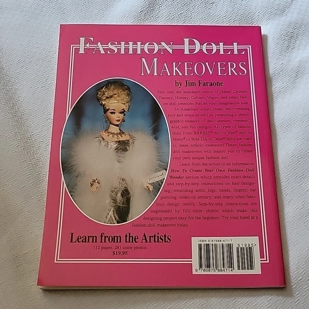 1996 Fashion Doll Makeovers Soft Cover Barbie Book By Jim Faraone Mint Condition